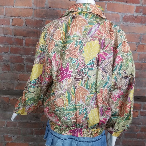 SOLD VTG Women's Bomber Jacket Silk Fall - Picture 5 of 7